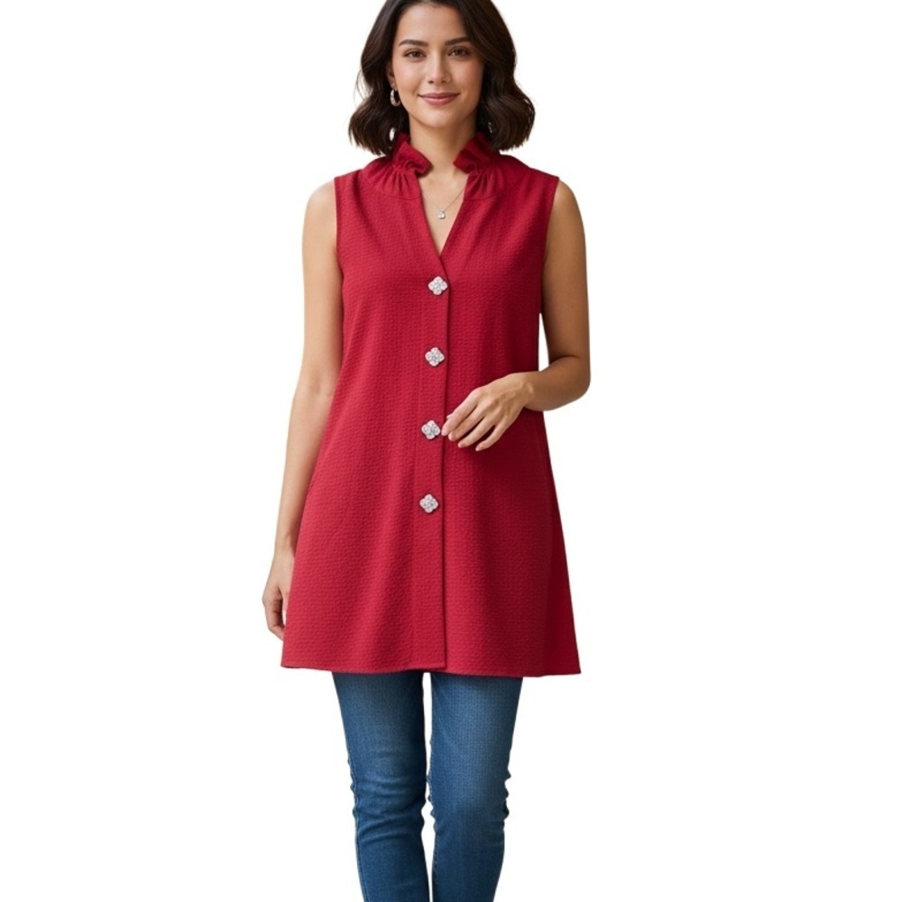 Soft Surroundings Crimson Sleeveless Tunic